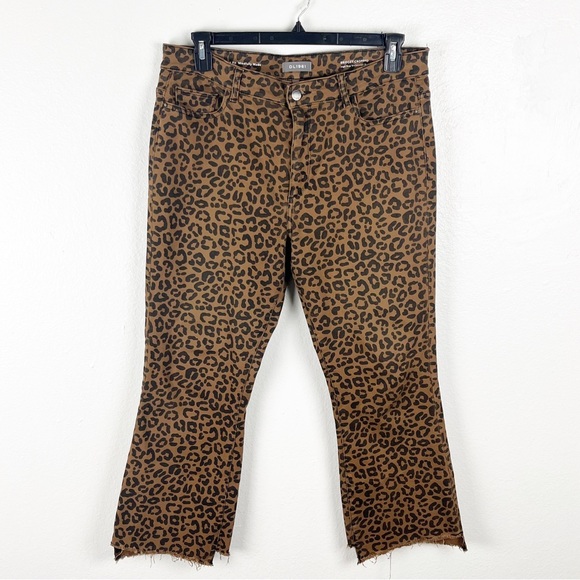 DL1961 Bridget Cropped High Rise Instasculpt Jaguar Frayed Hem Jeans, Size 32 - Picture 1 of 12